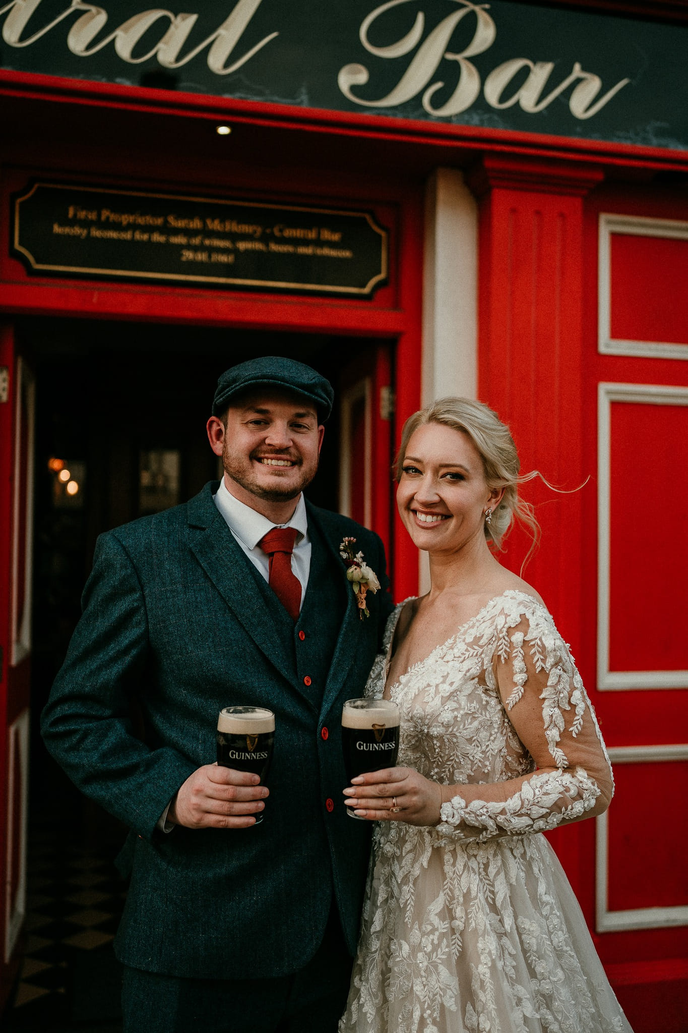 A picture of Ses and Laura at Central Bar in a town in Ireland